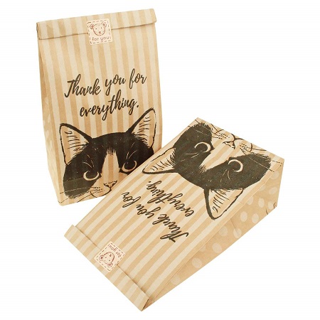 100 件可愛小貓牛皮紙袋_包裝,適用于餅干、糖果、蛋糕、巧克力、零食包裝適合烘焙派對禮品贈送貼紙(黑色) A-100PCS-SMALL_ 亞馬遜中國_ 廚具-海外購 美亞直郵 - 2.jpg